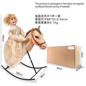 Decorazione Animatronica Spaventosa per Halloween: Cavallo a Dondolo Fantasma Ragazza per Casa Stregata, Bar Horror ed Eventi - Product Image 5