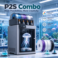 Imprimante 3D automatique P2S Combo Bamboo nouvelle génération FDM à double extrudeur, compatible PLA, connectivité USB, détection de filament, récupération après coupure de courant