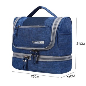 Borsa da <span class=keywords><strong>viaggio</strong></span> personalizzata all'ingrosso con logo, beauty case a 2 strati grande con gancio, motivo fiori rosa - Product Image 5