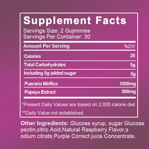 Natürliche Pueraria Lobata Papaya Gummi Brust vergrößerung Brust pflege Heben und Straffen Hintern Verbesserung Gummies - Product Image 2