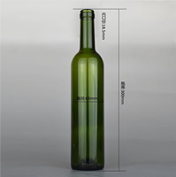 Botella de vino de vidrio de calidad superior de fábrica de China Botella de vino de color transparente en stock