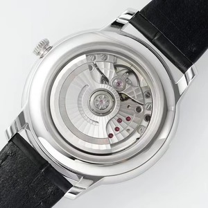 Nuevo Reloj de Pulsera Mecánico Automático de Moda con Esfera Blanca Moderna, Reserva de Energía, Segundero Pequeño, Correa de Cuero Negra y Acero - Product Image 3
