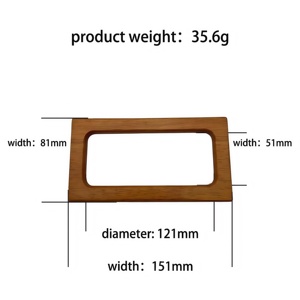 Hình chữ nhật bằng gỗ xử lý túi xách, phụ kiện cho phụ nữ của túi xách, DIY Túi các bộ phận cho Handmade Túi xách - Product Image 5