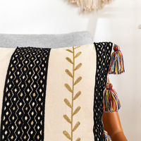 Style marocain maison décorative brodé canapé coussin macramé glands canapé jeter oreiller pour salon