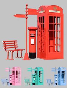 Cabina Telefónica Metálica Blanca, Rosa y Roja Estilo Británico de <span class=keywords><strong>Londres</strong></span> para Decoración de Bodas, Eventos y Fiestas Temáticas - Product Image 6