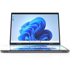 Laptop 14 "+ 14" inci desain khusus, layar ganda layar sentuh PC RAM 16GB ROM 1TB layar ganda Yoga Laptop 360 derajat lipat