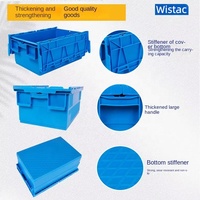 Caisse empilable Wistac pour fruits et légumes Caisse à bras de balle mobile en plastique ventilé avec boîte solide pour le stockage