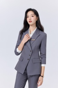 6593 Stylish Autumn Winter Women Business <strong>Suit</strong> Hotel Manager Front Desk Receptionist Professional Uniform High-End Workwear - Product Image 6