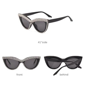 Vụ Nổ mắt mèo Studded kính thời trang khung cá nhân Kính mát lõm kính khung xu hướng kính mát. - Product Image 6