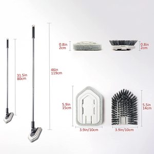 Scrubber per vasca <span class=keywords><strong>e</strong></span> piastrelle 2 in 1 con manico lungo Scrubber per doccia allungabile per la pulizia della vasca da bagno cucina a parete - Product Image 5