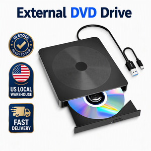 Grabadora de <span class=keywords><strong>DVD</strong></span> Externa USB 3.0 Tipo-C, Grabadora de <span class=keywords><strong>DVD</strong></span>/CD Portátil, Unidad Óptica Delgada de 24x <span class=keywords><strong>para</strong></span> Laptop, Windows, Mac, Linux - Product Image 1
