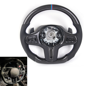 <span class=keywords><strong>Volante</strong></span> <span class=keywords><strong>Deportivo</strong></span> de 3 Radios en Fibra de Carbono y Cuero para BMW Serie 3 Chasis G con Levas Electrochapadas - Product Image 3