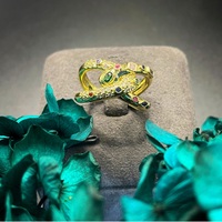 Bague Serpent Réglable en Laiton de Luxe avec Pierre Naturelle Incrustée de Zircon pour Usage Quotidien ou Alliances pour Hommes