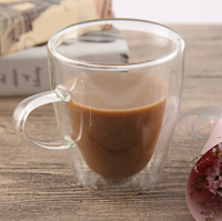 Tasse à café en verre borosilicate, 2021 réutilisable, 5 pièces, verre à double paroi