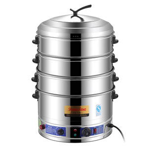 Yolesen หม้อนึ่งไฟฟ้าเชิงพาณิชย์ทำจากสแตนเลสหลายชั้นพร้อมตัวตั้งเวลาความจุขนาดใหญ่สำหรับนึ่งซาลาเปาปลาขายส่ง - Product Image 1