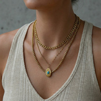 Collar con Colgante Geométrico Clásico Future Angel, Chapado en Oro de 18K, Collar de Acero Inoxidable para Mujer Unisex