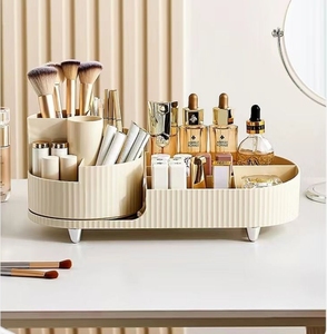 Caja de almacenamiento de cosméticos, caja de almacenamiento giratoria de escritorio de gama alta, estante de almacenamiento de maquillaje de estilo Simple multifuncional de gran capacidad - Product Image 6