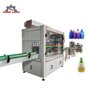 1000-2000BPH automatic Lotion Detergent Bottle Piston Filling Machine with labeling