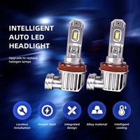 Kit d'ampoules de phare LED H8, faisceau haut/bas, taille mini 1:1, super lumineux, blanc 6500K, boîtier en aluminium moulé sous pression, ajustement universel