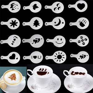 Nouveau Design 16 PCS PP En Plastique Modèle Personnalisé <span class=keywords><strong>Pas</strong></span> <span class=keywords><strong>Cher</strong></span> Gâteau Latte Art Café Pochoirs De Décoration Ensembles - Product Image 3