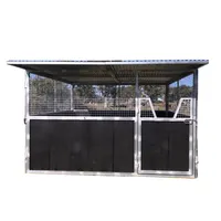 Barn Roof Shelter Stable Stall with Fence Front Door