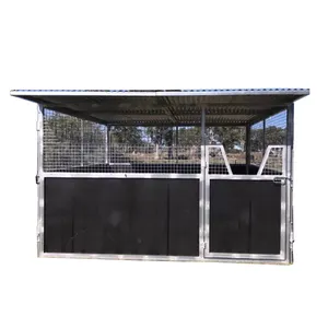 horse equipment barn roof shelter stable stall with fence front door