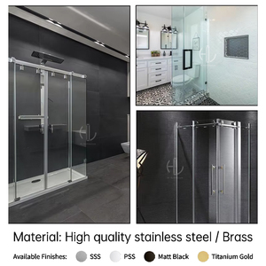 Stainless Steel Modern Bathroom Glass Shower Door <strong>Hinge</strong> Pipe Fittings <strong>Round</strong> Tube Corner Adjustable Connectors Easy Installation - Product Image 6