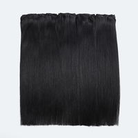 Rambut Asli Manusia 100% untuk Kecantikan, Ekstensi Rambut Clip-in Grosir, Rambut Virgin Remy Rusia, Ekstensi Rambut Clip-in