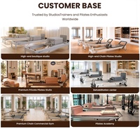 Queenlife Beige Holz-Lettino-Bett aus Holz für 2 Personen, kommerziell nutzbar, für Pilates-Reformer-Maschine in Studio/Gym