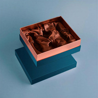 Boîte rigide personnalisée en satin doublé, grande, de couleur turquoise, avec plateau personnalisé pour montres, pour emballages de bijoux, boîte cadeau, design personnalisé