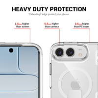 Étui de téléphone pliable en TPU PC transparent avec support métallique extractible et charnière en fibre de carbone pour iPhone DUO, coque magnétique transparente