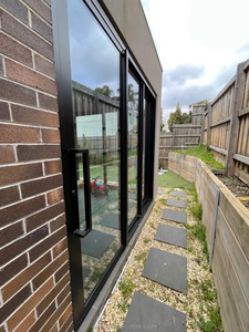 <span class=keywords><strong>Puerta</strong></span> <span class=keywords><strong>Corredera</strong></span> de Aleación de Aluminio con Doble Acristalamiento de Vidrio Templado para Cocina, Supermercado, Balcón y Patio, Aislamiento Acústico - Product Image 3