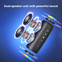 Altavoz Bluetooth Portátil a Prueba de Agua IPX6, con Bajos Potentes, Luces RGB Rítmicas, Audio Inalámbrico para Campamentos, Fiestas y Juegos al Aire Libre