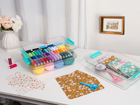 Boîte de rangement transparente en PP pour crayons, grande capacité, organiseur en plastique pour crayons, pour enfants, fournitures scolaires