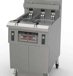 Friteuse électrique verticale en acier inoxydable à double cuve avec armoire de rangement, acier inoxydable 304, 380V, pour les restaurants de restauration rapide - Product Image 4