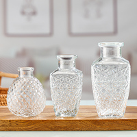Lot de 10 ou 16 mini-vases à fleurs en verre transparent Art Déco avec bouchon en liège, centres de table rustiques noir mat pour mariage et Bar Mitzvah