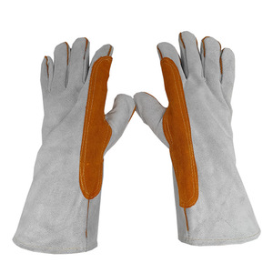 Welding <b>Gloves</b> Double Layer Cowhide Reinforced Palm Heat Resistant For Welding Industry - Product Image 4