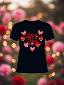 T-shirt girocollo stampata per San Valentino da donna, vestibilità regolare, 100% cotone, top casual, lavabile in lavatrice, per tutte le stagioni - Product Image 2
