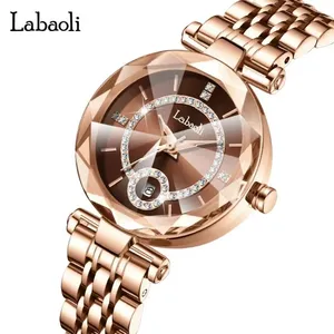 LABAOLI 263 cobre marrón relojes coreanos oro rosa Acero cuarzo relojes de pulsera Star of The Seas impermeable reloj de mujer para mujer