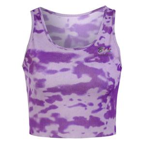 Último diseño más alta calidad verano Tie Dye estampado Tank Top mujeres sin mangas Slim Casual Crop Tops básico - Product Image 5