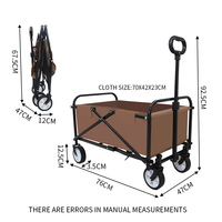 Chariot de plage pliable de camping à poignée réglable Chariot de 80kg Chariot pliable de camping pliable