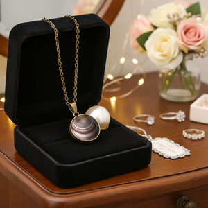 Collane di moda di tendenza per le donne elegante pendente con perla d'angelo gioielli in titanio rodiato per regali - Product Image 3