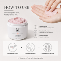 MEIZCOS Nettoyant Visage Mochi 120g Rose Riz Hyssop Bleu Riz Frais Riz Brun Pâte Nettoyante Crémeuse Douce Lisse Soin Quotidien