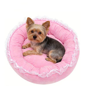 เตียงสัตว์เลี้ยงทรงกลมสีชมพูฟ้าอุ่นๆ นุ่มๆ สำหรับสุนัขและแมว ขายส่ง - Product Image 6