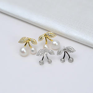 Boucles d'oreilles en argent S925 avec perle baroque, blocs DIY, accessoires irréguliers givrés avec des accessoires de bijouterie emballés dans un sac 5548 - Product Image 2