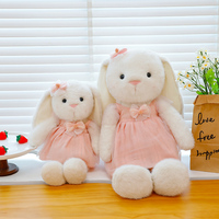 Poupée Lapin à Oreilles Tombantes Tendance la Plus Vendue avec Robe à Nœud Papillon, Fabricant Direct d'Usine de Jouets en Peluche ODM, Personnalisation Pas Chère