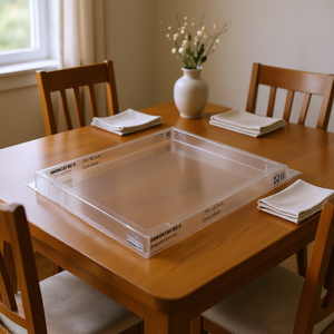 BAMANFELD'S Protecteur de table transparent 96x42 pouces, couverture de bureau en plastique de 2 mm d'épaisseur, design carré moderne - Product Image 2