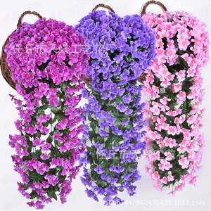 Bouquet de fleurs artificielles en soie violettes suspendues au mur, 78 cm, pour la décoration de balcon - Product Image 1