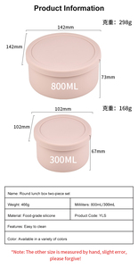 Ensemble de boîtes de conservation alimentaire rondes en silicone, réutilisables, étanches, pour les repas de bébé, les collations, les fruits, la préparation des repas, les voyages en plein air, les pique-niques - Product Image 2