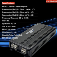 Amplificateur de voiture de style coréen 1200W 1ohm 1CH Classe D Subwoofer Mono Amplificateur de voiture Monoblock